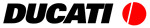DUCATI-Schriftzug mit Logo (wie Original - hier schwarz/rot)