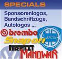 Sponsorenaufkleber, Bandschriftzüge, Autologos...